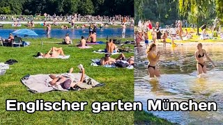 Englischer garten München  Munich Eisbach swimming 2692421 [upl. by Namyl217]