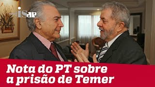 O ombro amigo petista na prisão de Temer [upl. by Carmela]