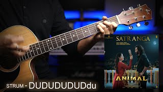 SATRANGA Arijit Singh Animal Easy Guitar Chords amp Strumming Lesson [upl. by Krishnah384]