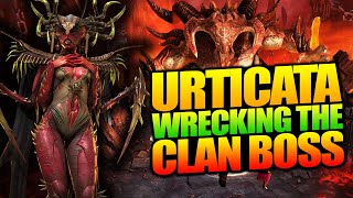 ONE TEAM 4 ALL FULL AUTO MYTH URTICATA CLAN BOSS GUIDE RAID SHADOW LEGENDS [upl. by Kin]