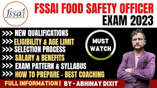 FSSAI Food Safety Officer Exam 2023  Full Information  FSSAI CFSO amp TO Syllabus Exam Preparation [upl. by Rube18]