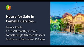 House for Sale in Camella Cerritos DaangHari Bacoor Cavite [upl. by Riegel]