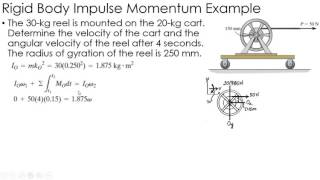 Dynamics Example ImpulseMomentum of Rigid Bodies [upl. by Adnerb]