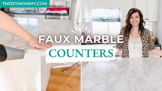 How to install Contact Paper Countertops for a gorgeous marble look  The DIY Mommy [upl. by Inigo]