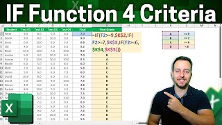 IF Function with 4 Criteria in Excel  IF Formula with many Conditions [upl. by Sher]