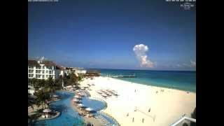 Cumulonimbus and lightning visible from Playa del Carmen Mexico timelapse  Sep 10 2011 [upl. by Arhaz]