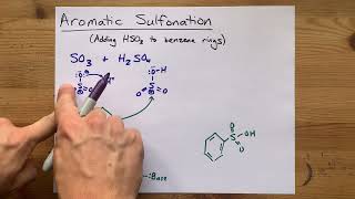 Aromatic Sulfonation Adding HSO3 to Benzene Rings Mechanism [upl. by Grace]