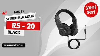 Midex RS20 Stereo Kulaklık 50mm Sürücü 32 Ohm Çok Amaçlı Stüdyo Referans Dinleme DJ [upl. by Bevan]