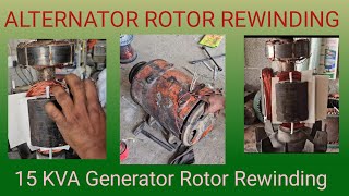 ALTERNATOR ROTOR REWINDING  GENERATOR ROTOR REWINDING  3 PHASE ALTERNATOR ROTOR REWINDING  field [upl. by Clywd]