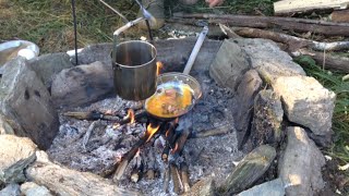 Teil 3 Oldschool Bushcraft mit Hafersack und Bedroll overnight [upl. by Yrovi]