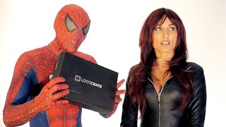 LOOTCRATE UNBOXING with Spiderman and Black Widow [upl. by Muller]