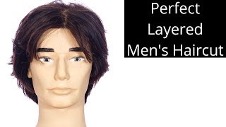 Perfect Layered Mens Haircut Tutorial  TheSalonGuy [upl. by Adyaj]