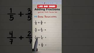 Adding Fractions with Same Denominators mathteachergon fractions grade6maths addingfractions [upl. by Heddy]