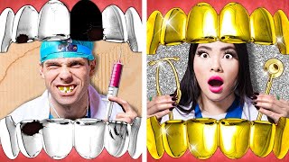 RICH VS BROKE DENTIST  CRAZY amp FUNNY RICH VS POOR SITUATIONS BY CRAFTY HACKS PLUS [upl. by Mastic]