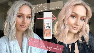 Blonde to Rosegold in 5 minutes  Colorista Spray [upl. by Yesnil793]