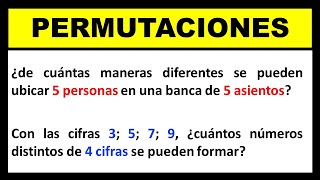 Permutaciones  ejercicios resueltos [upl. by Fifine]