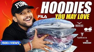 6 BEST Winter HoodiesSweatshirts FOR MEN 2023 🔥 NOBERO FILA Hoodies Haul Review  ONE CHANCE [upl. by Ruhnke]