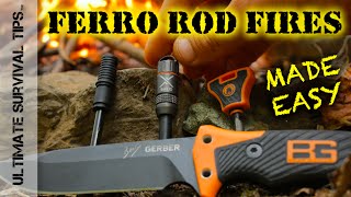 How to Start a Fire with Firesteel  Ferro Rod  Flint and a Knife  DYI Survival Basics [upl. by Oninotna]