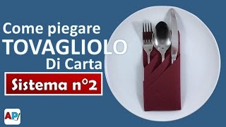 Piegare tovaglioli di carta per cena  Tovagliolo portaposate fai da te [upl. by Ribble]