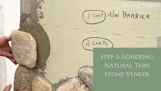 Step 3 Adhering Natural Thin Stone Veneer [upl. by Airyt445]