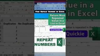 find repeat number in Ms Excel shortvideo microsoftexcel exceltips yutubeshorts ytshorts [upl. by Jyoti]