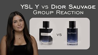 Yves Saint Laurent Y Eau De Parfum vs Dior Sauvage Group Reaction [upl. by Einiar620]