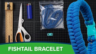 Paracord Fishtail Bracelet—Beginner Tutorial [upl. by Dianthe]