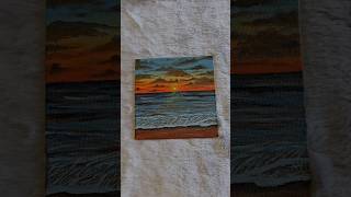 Sunset beach acrylic Painting on canvas art painting acrylicpainting naturepainting paint [upl. by Nyram]