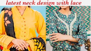 latest neck design 2025  gala design simple  gala design with lace youtube [upl. by Yeaton]