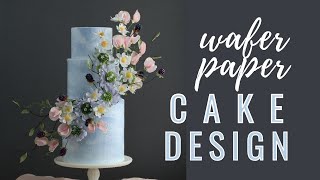 Covering cake in wafer paper wrap  Modern Cake Design Tutorial  Florea Cakes [upl. by Yumuk801]