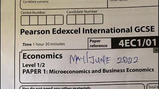 Economics IGCSE Past Paper 4EC101 May june 2022 [upl. by Karla]