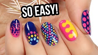 Easy Nail Art For Beginners Dotticure Style [upl. by Barbe]