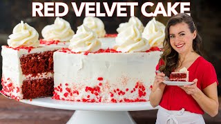 RED VELVET CAKE RECIPE with Cream Cheese Frosting [upl. by Georgena]