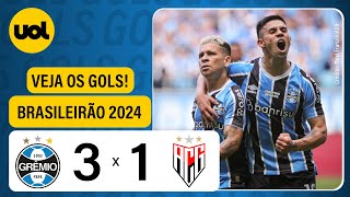 GRÊMIO 3 X 1 ATLÉTICOGO  BRASILEIRÃO 2024 VEJA OS GOLS DE DEREK SOTELDO PEPÊ E VILLASANTI [upl. by Myrwyn]