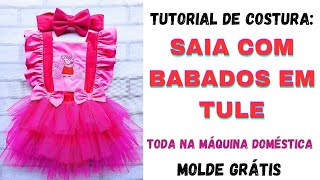 COMO FAZER SAIA INFANTIL De babados em tule na máquina doméstica Tutorial para Iniciantes diy [upl. by Hazmah287]