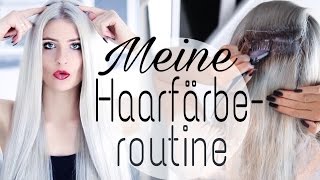 Ansatz selbst färben│Haare blondieren und abmattieren│Meine HAARFÄRBEROUTINE│UnPeuDeMoi [upl. by Adnoved]