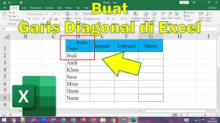 Buat Garis Diagonal di Excel [upl. by Amble571]