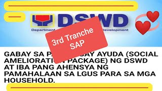 Gabay sa Pagbibigay Ayuda SAPPackage of DSWD at sa LGUs for 3rd Tranche [upl. by Adrian]