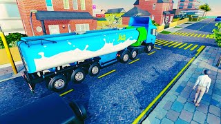 Indian Milk Tanker Truck Game  Realistic Milk Transport Game  trazogames [upl. by Dnartreb197]