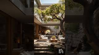 Indoor courtyard garden of mediterranean minimalist house courtyard courtyardhouse [upl. by Edialeda773]