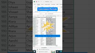 Concatenate Formula In Excel  How To Use Concatenate In Excel  Excel Tips  Shorts [upl. by Alcine718]