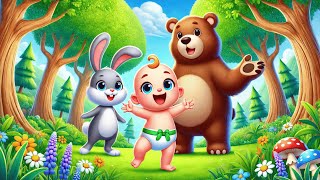 Join Bear Bunny and Baby’s Playful Adventures – Sing Along with Childrens Music [upl. by Plusch]