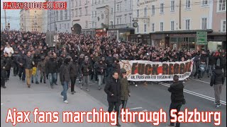 Ajax fans marching through Salzburg [upl. by Consuelo]