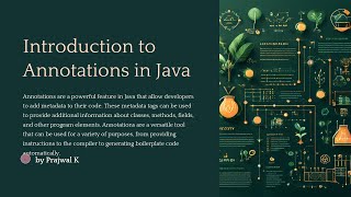 Annotations In Java [upl. by Olzsal]