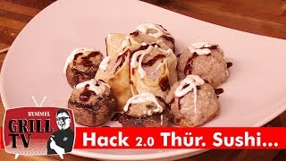 quotHackleisch Grillen 20quot Live Hack mit Hack Fingerfood Thüringer Sushi Tapas  Rummel Grill TV [upl. by Illib]