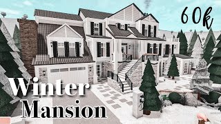 Winter Mansion 50K Bloxburg Speedbuild [upl. by Annoyek]