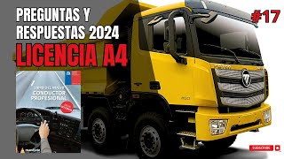 ✅SIMULACION EXAMEN TEORICO CLASE A4 CHILE 🚛 CUESTIONARIO COMPLETO PREGUNTAS Y RESPUESTAS CLASE A417 [upl. by Alyal]