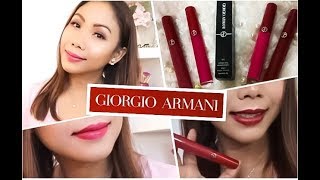 GIORGIO ARMANI Lipstick  Swatches [upl. by Adnor]