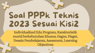 CONTOH SOAL KOMPETENSI TEKNIS PPPK 2023 pppk2023 pppkguru [upl. by Pillihp]