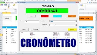 Planilha CRONÔMETRO de COMPETIÇÃO em Excel  Contagem Progressiva [upl. by Wadleigh]